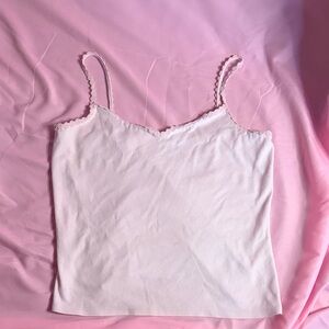 Talbots Light Pink Cami with Flower Lace Trim